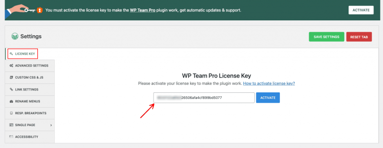 License Key Activation - Smart Team