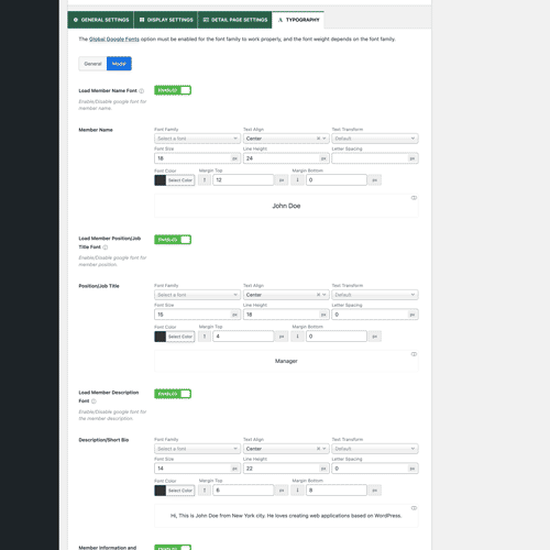 Modal Typography