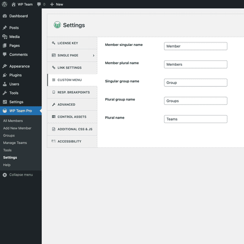 Custom Menu